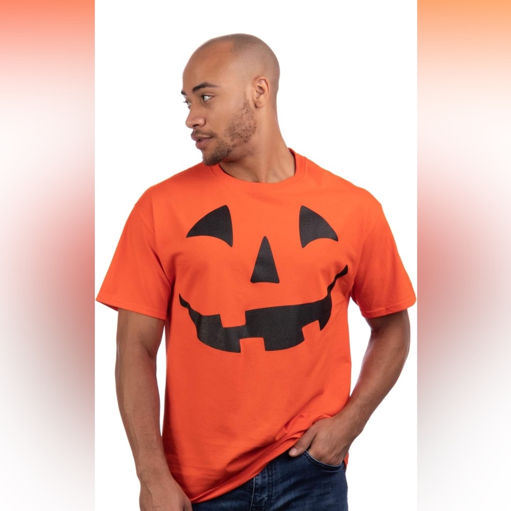 NWOT Tultex Giant Jack O' Lantern Face | Halloween Pumpkin Unisex T-Shirt, XXL